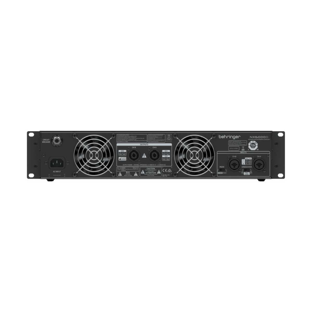 Amplificador de Potencia 6000 Watts 2 Canales Clase D Behringer NX6000 - Imagen 2