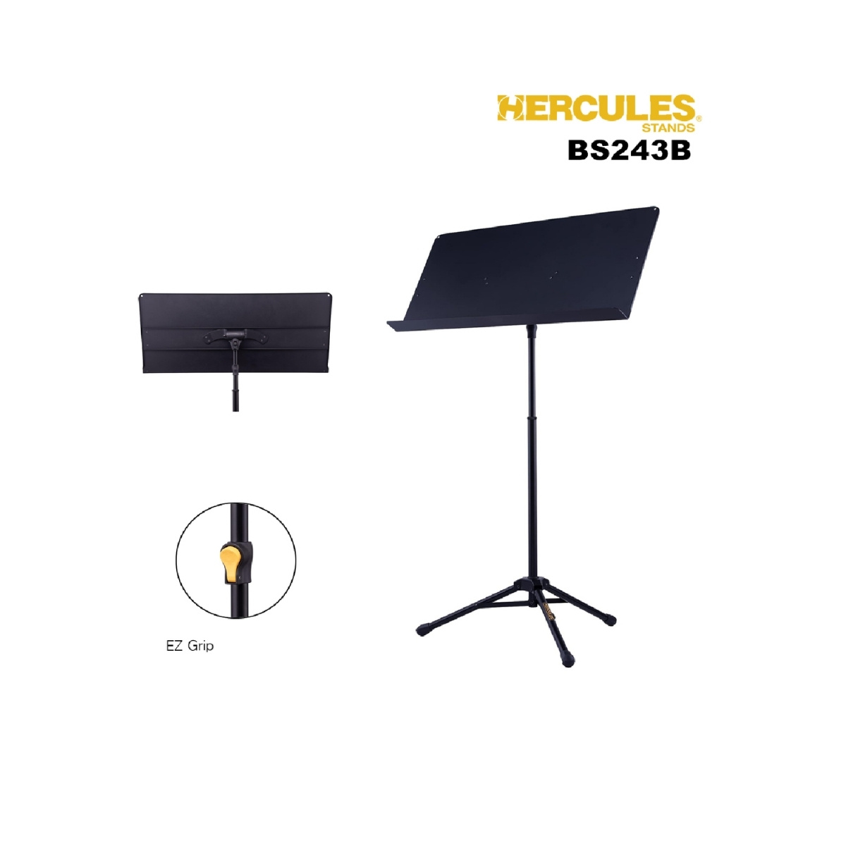 Atril de Orquesta con Ajuste EZ Grip y Panel Ancho para Partitura Hercules BS243B - Imagen 2
