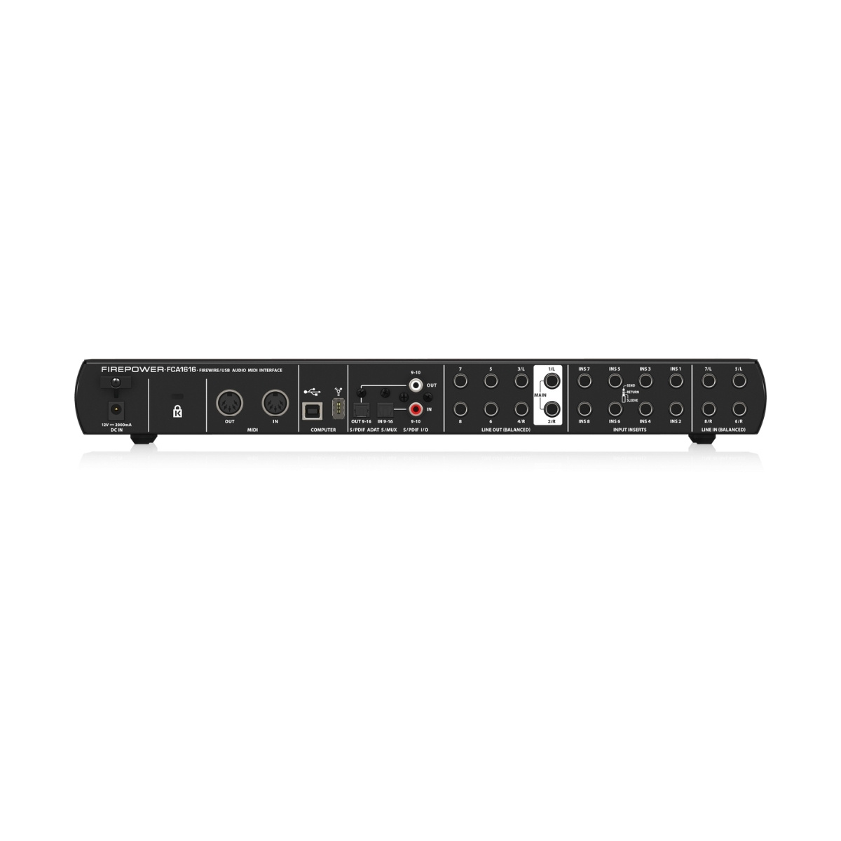 Interfaz de Audio 24-Bit 96 kHz FireWire USB MIDI 16 Entradas Behringer FCA1616 - Imagen 3
