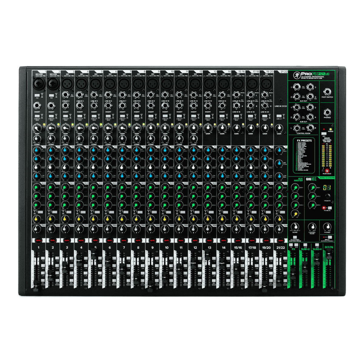 Mezcladora  de 22 Canales USB y Efectos Digitales MACKIE PROFX22V3 - Imagen 1