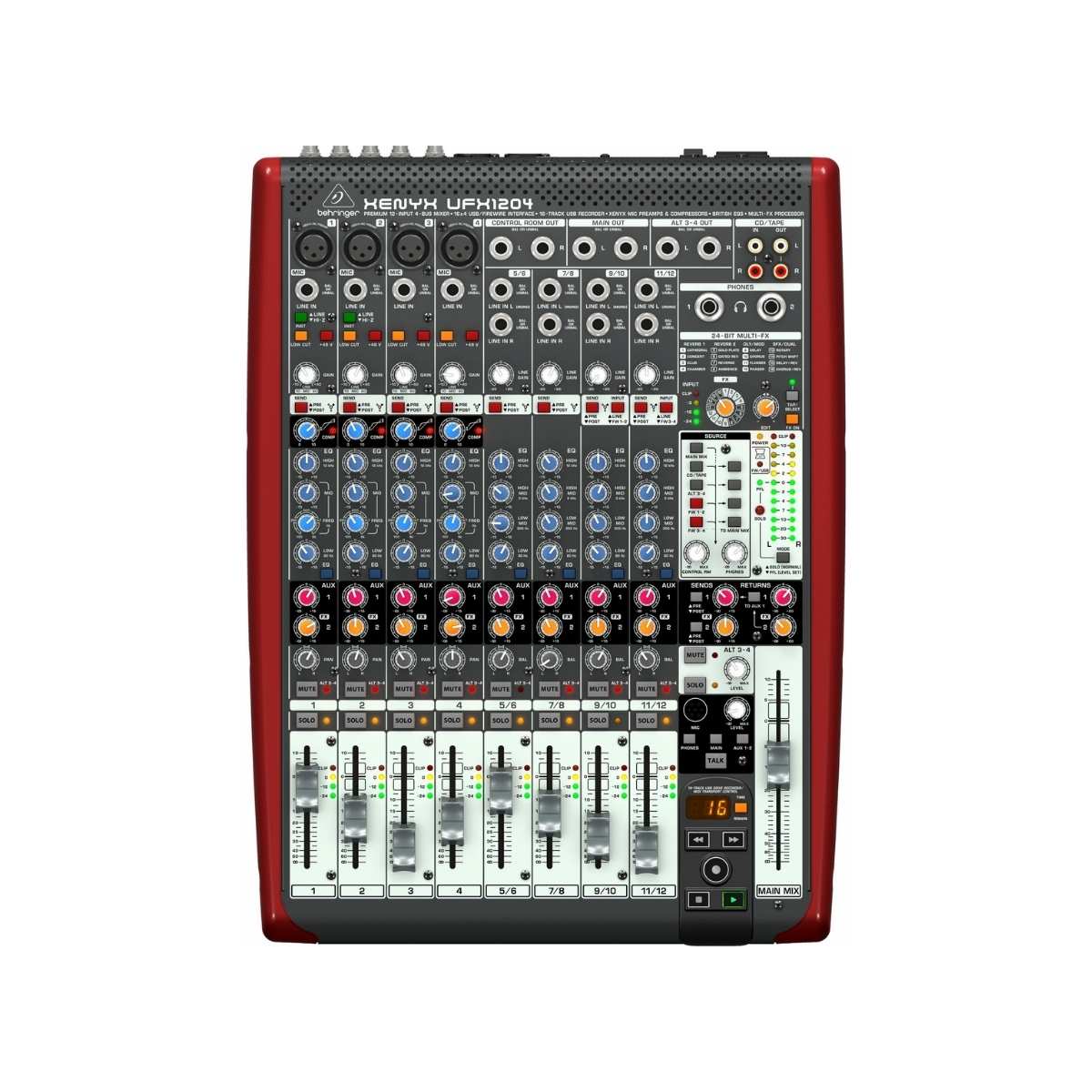 Mezcladora 12 Canales y 4 Auxiliares USB y Efectos Behringer UFX1204 - Imagen 1