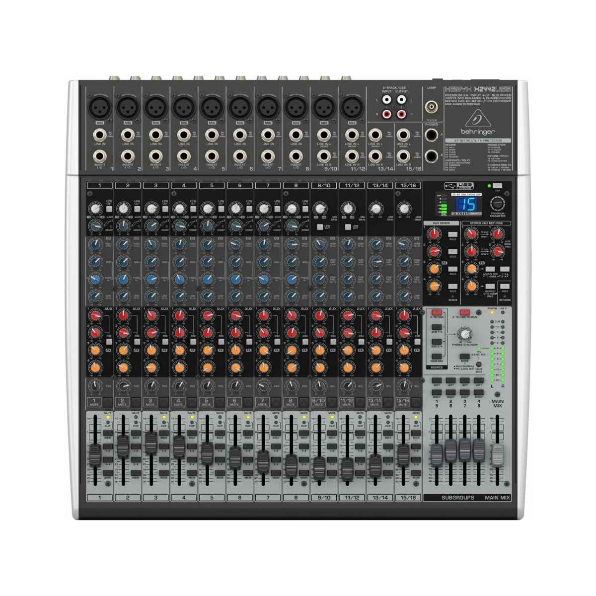 Mezcladora 22 Canales y 4 Auxiliares USB y Efectos Behringer X2442USB - Imagen 1