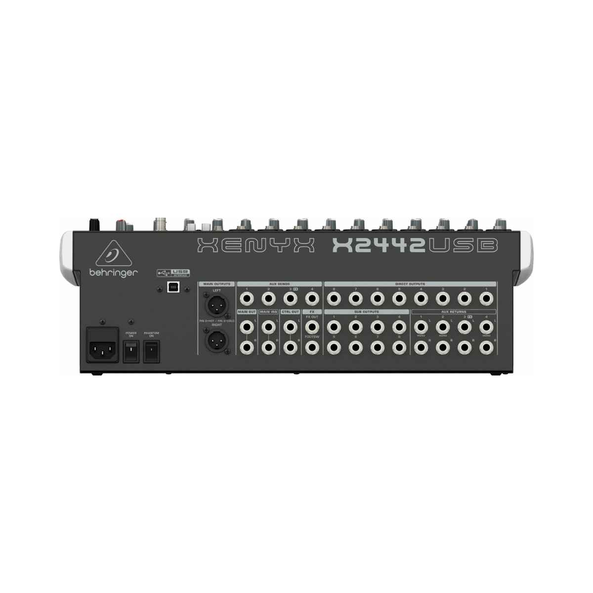 Mezcladora 22 Canales y 4 Auxiliares USB y Efectos Behringer X2442USB - Imagen 4