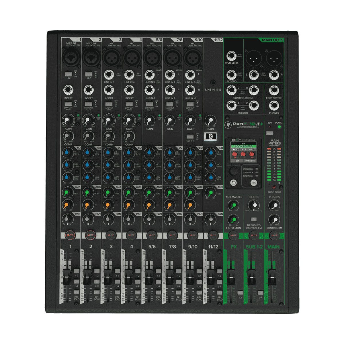 Mezcladora  de 12 Canales USB y Efectos Digitales MACKIE PROFX12V3+ - Imagen 1