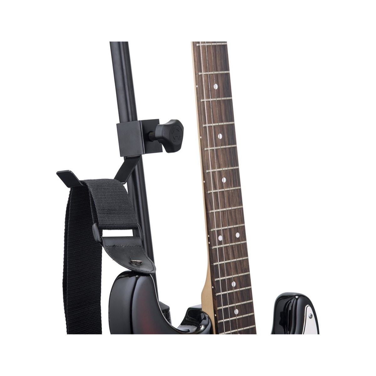 Soporte con AutoGrip y Goma SFF para Guitarra + Colgador de Cables Hercules GS412BP PLUS-HA700 - Imagen 2