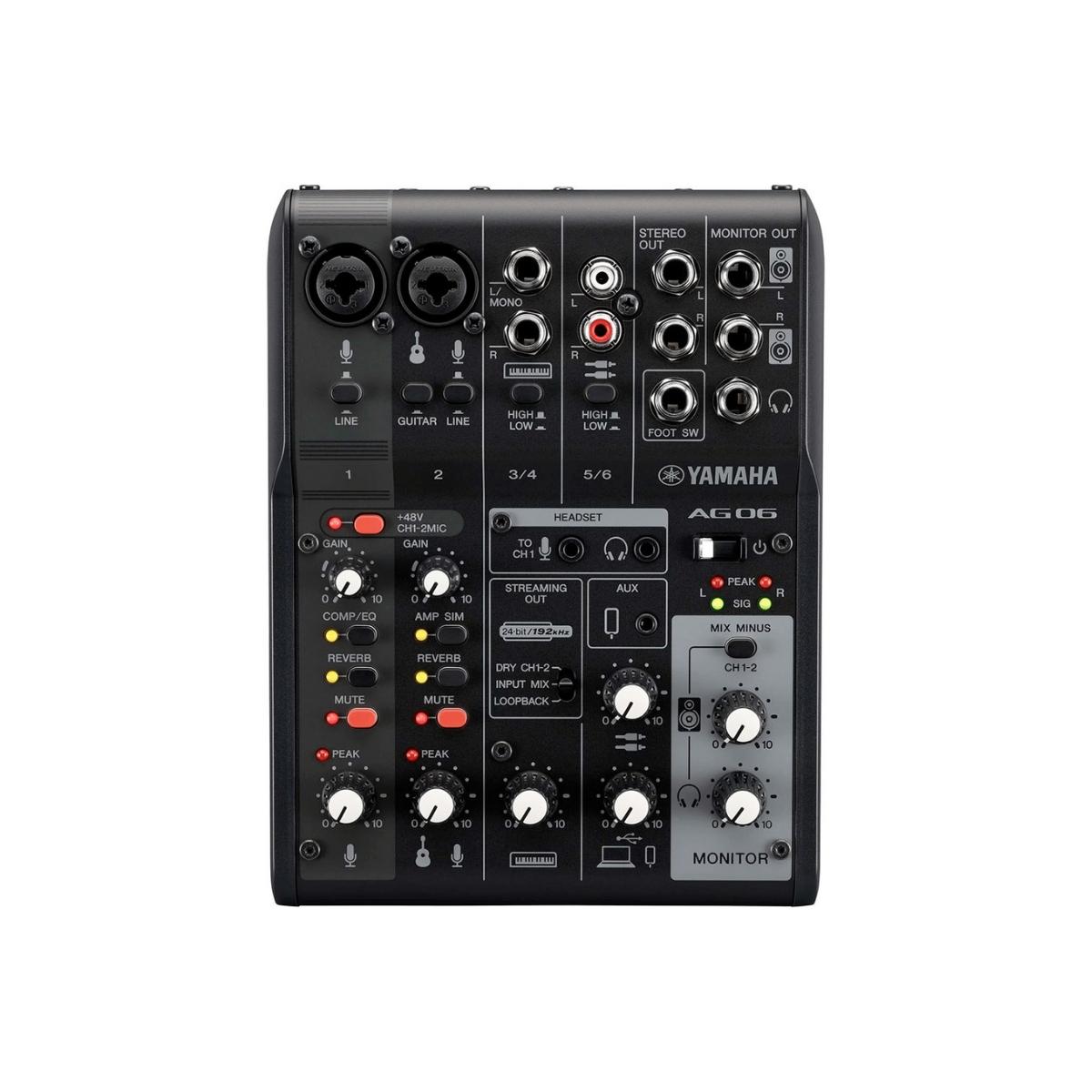 AG06MK2 YAMAHA AG06MK2 | Mezclador de 6 Canales e Interfaz de Audio USB – Negro - Imagen 1